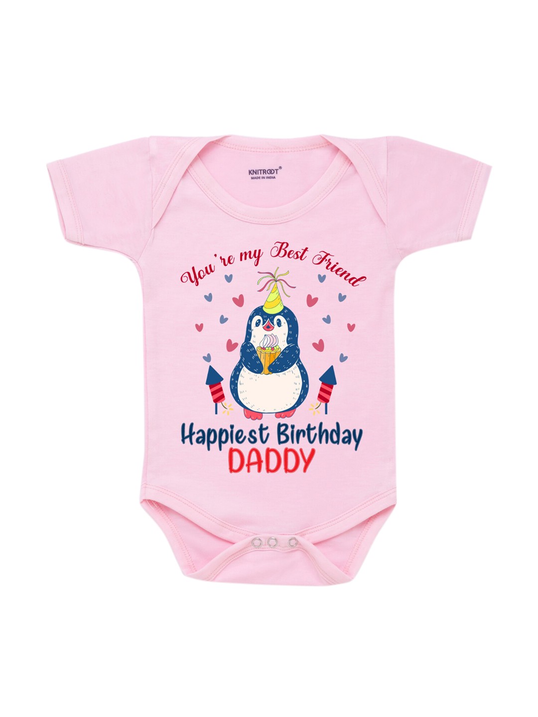 

KNITROOT Infant Kids Pink Best Friend Daddy Pink Baby Bodysuit