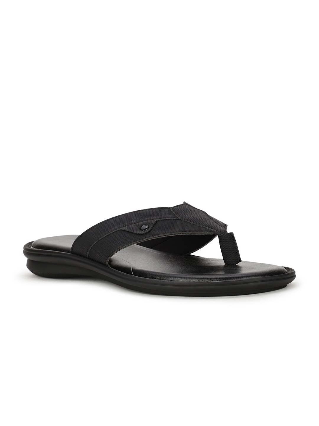 Bata Men Black PU Comfort Sandals