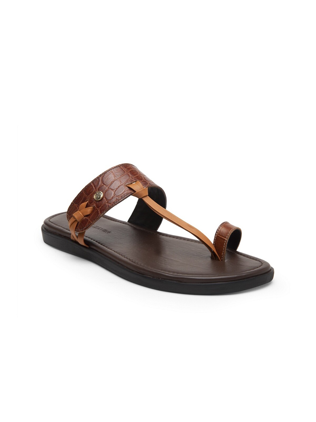 

BEAVER Men Tan Ethnic Leather Comfort Sandals