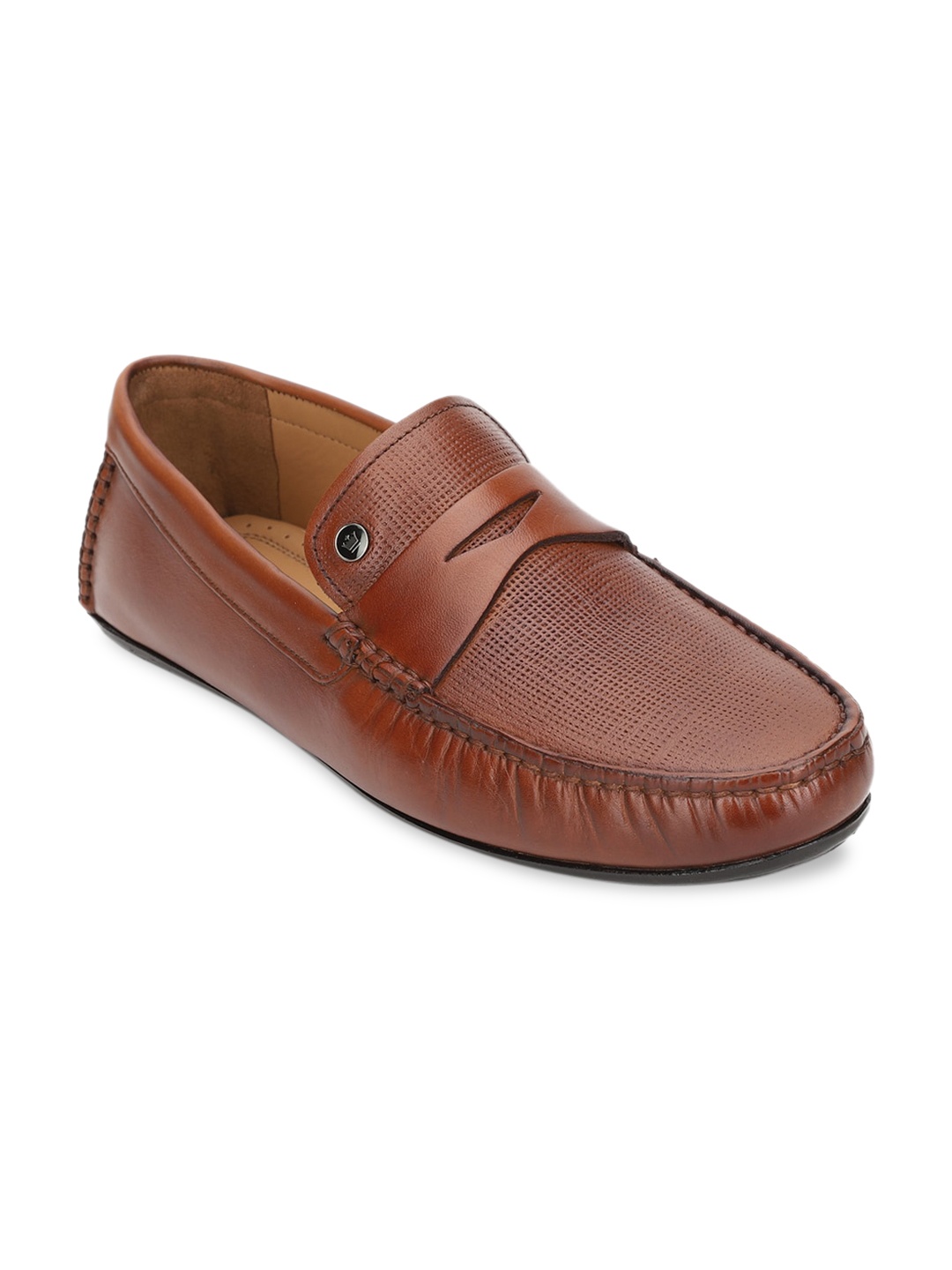 

Louis Philippe Men Brown Textured Leather Driving Shoes