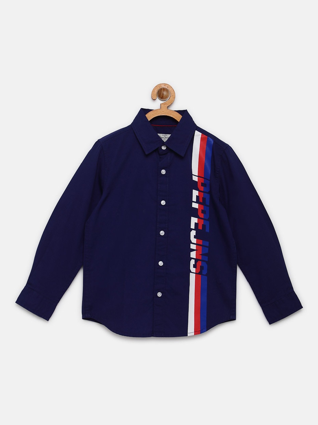 

Pepe Jeans Boys Navy Blue Pure Cotton Casual Shirt