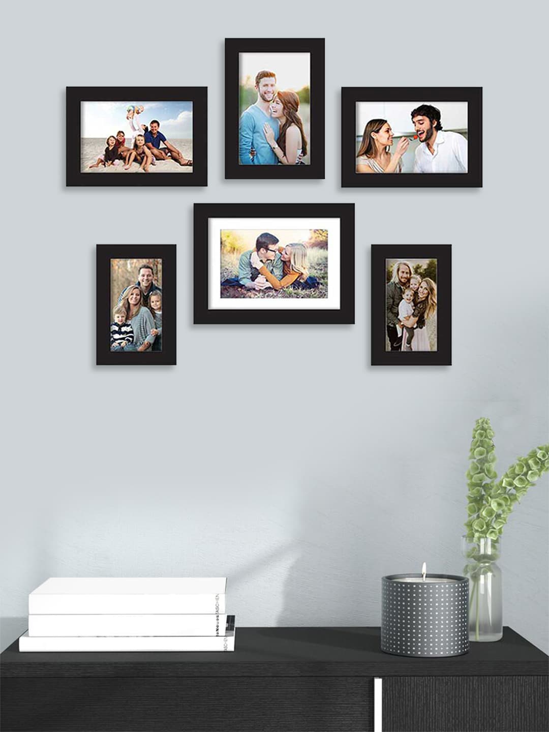

Art Street Set Of 6 Black Solid Individual Photo Frames