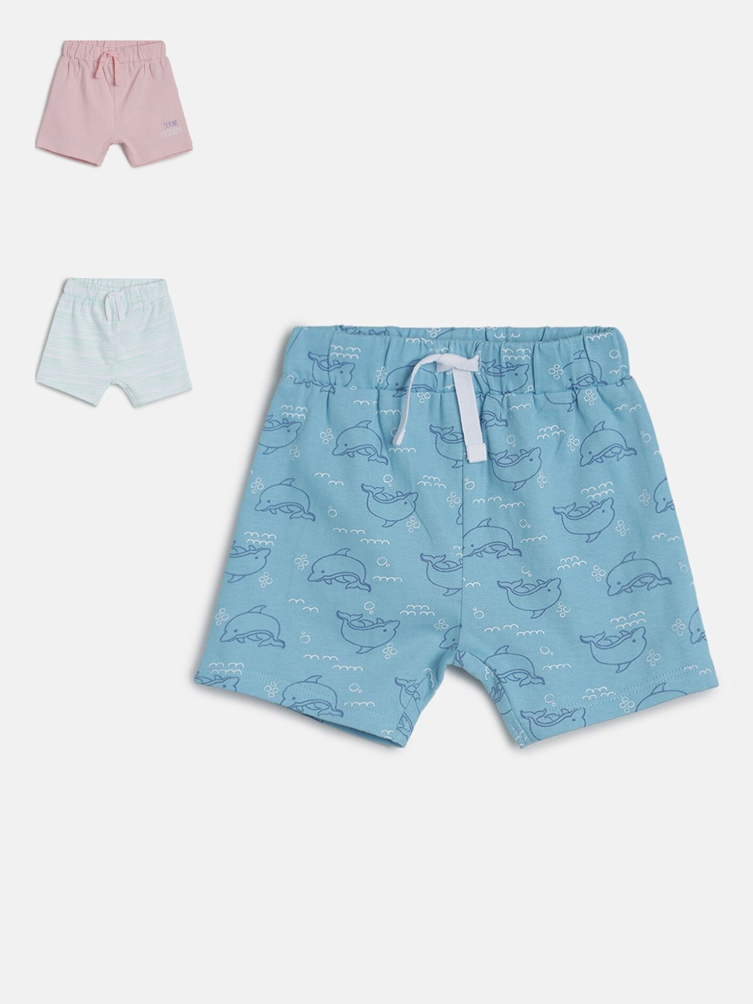 MINI KLUB Boys Multi Striped Mid-Rise Regular Shorts