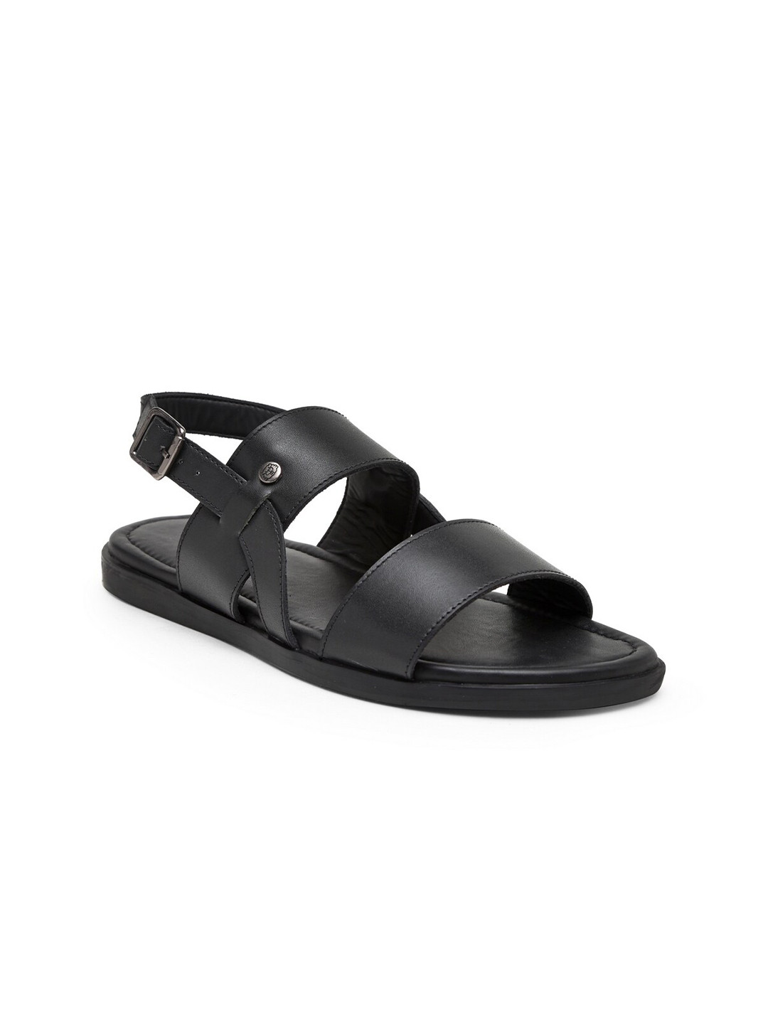

BEAVER Men Black Leather Comfort Sandals