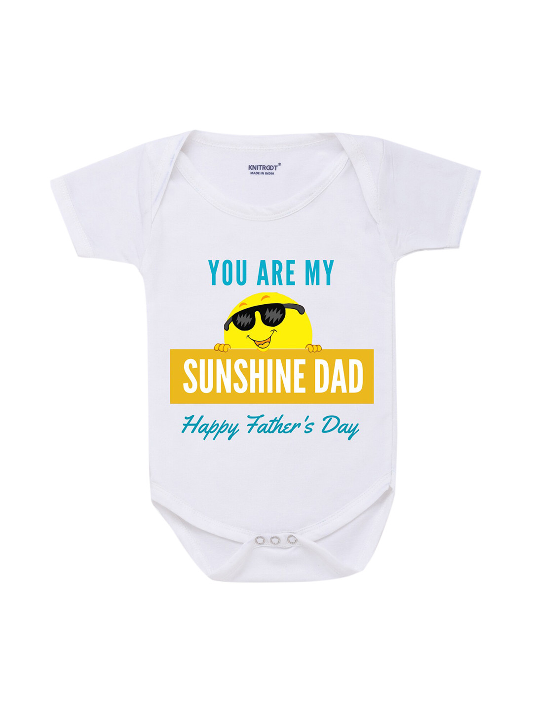 

KNITROOT Infants White & Yellow Printed Bodysuit