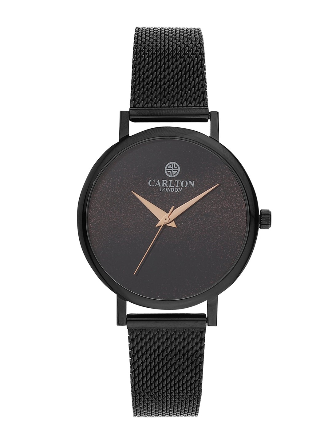 

Carlton London Women Black Brass Dial & Bracelet Style Straps Analogue Watch CL042GOSHBK