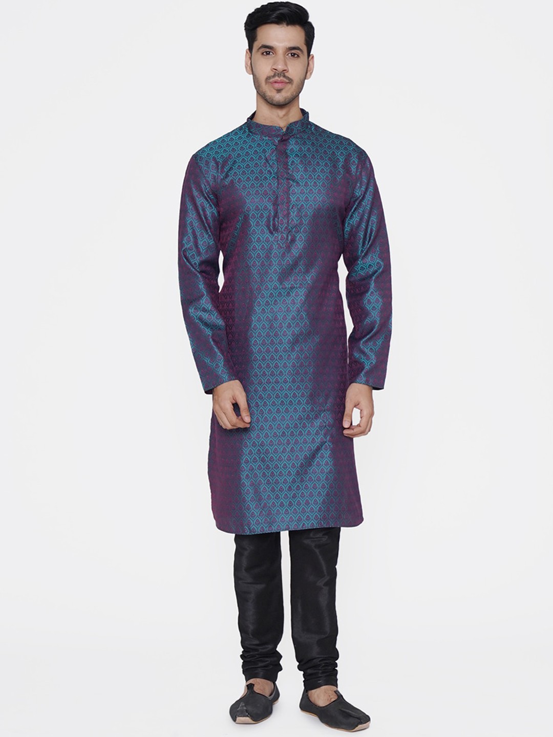 

TABARD Men Jacquard Printed Kurta, Green