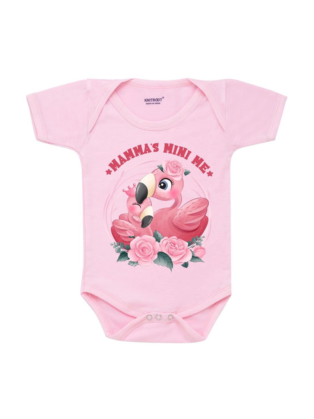 

KNITROOT Infant Kids Pink & Green Mamma Mini Printed Bodysuit