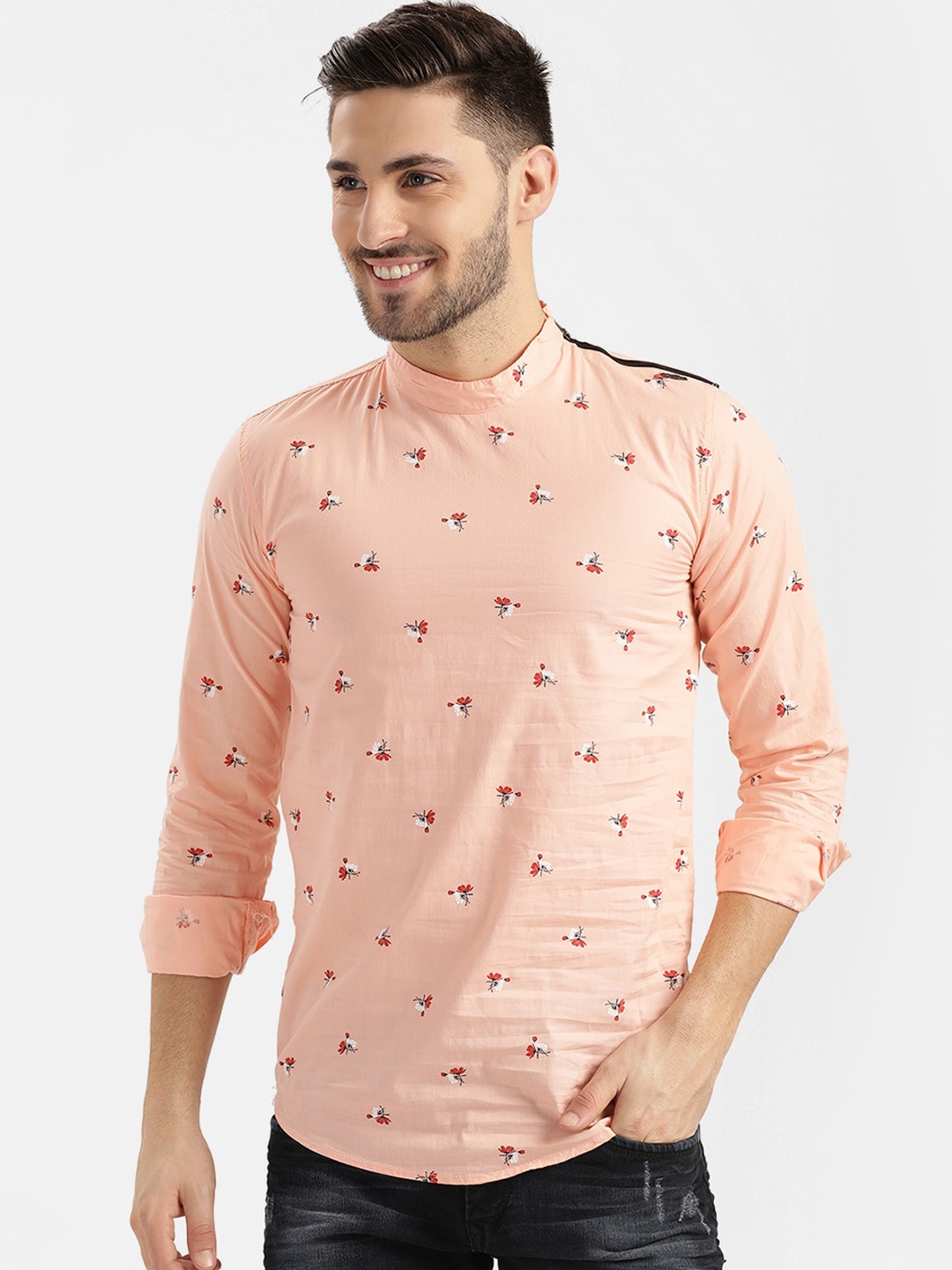 

V2 Value & Variety Men Pink Floral Printed Kurta