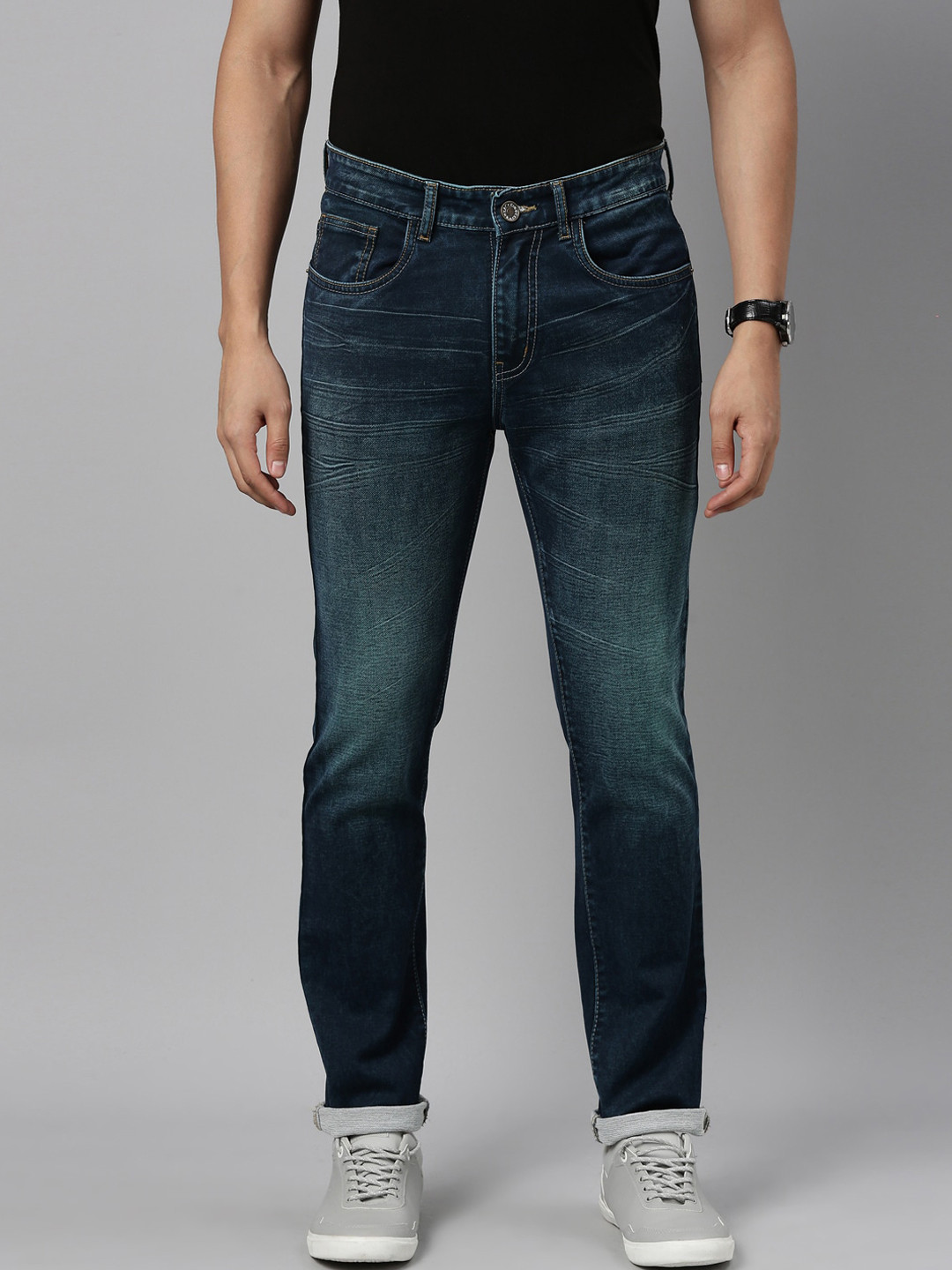 

CINOCCI Men Blue Slim Fit Heavy Fade Jeans