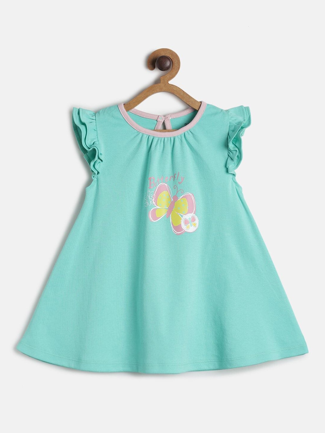 

MINI KLUB Girls Green Graphic Printed Dress