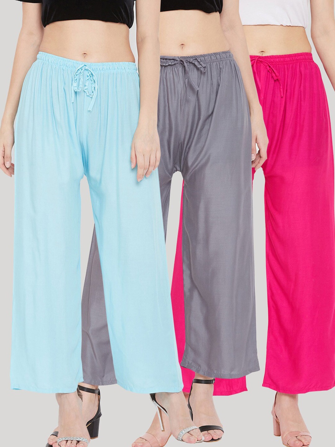 

Clora Creation Women Multi Pack of 3 Knitted Ethnic Palazzos