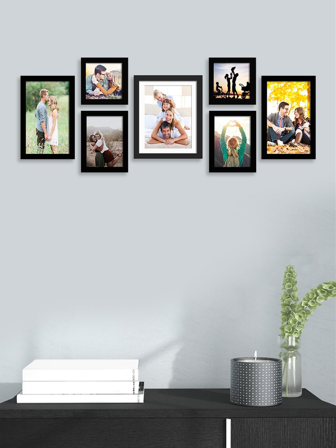

Art Street Set Of 7 Black Solid Individual Photo Frames