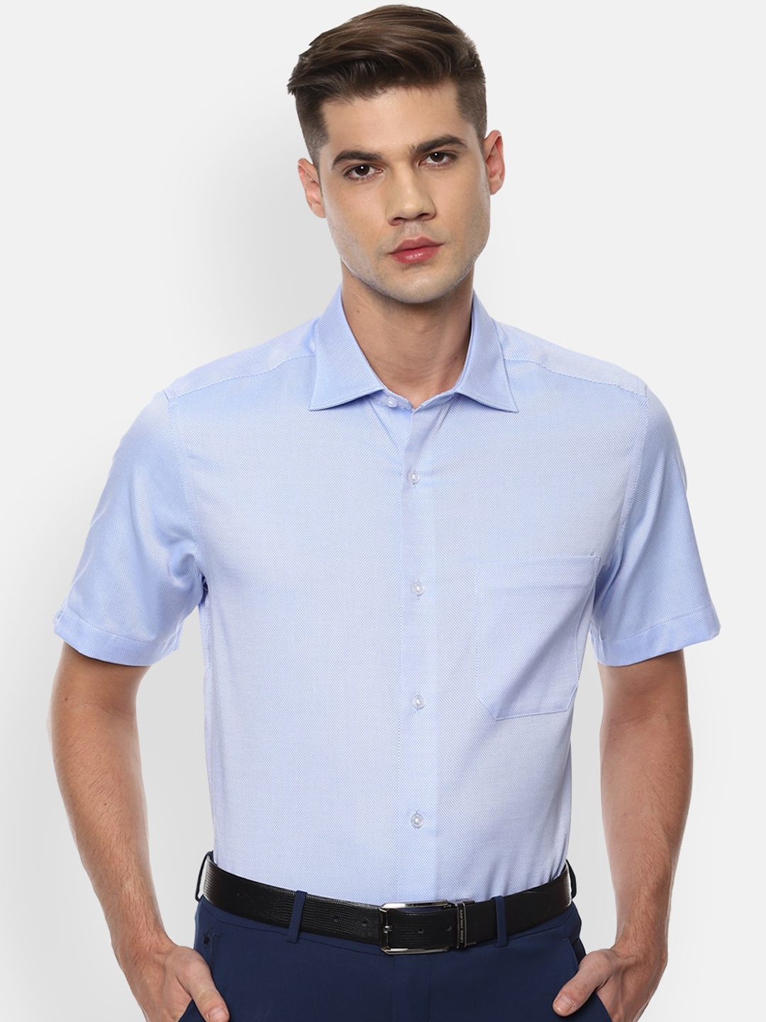 

Louis Philippe Men Blue Casual Shirt
