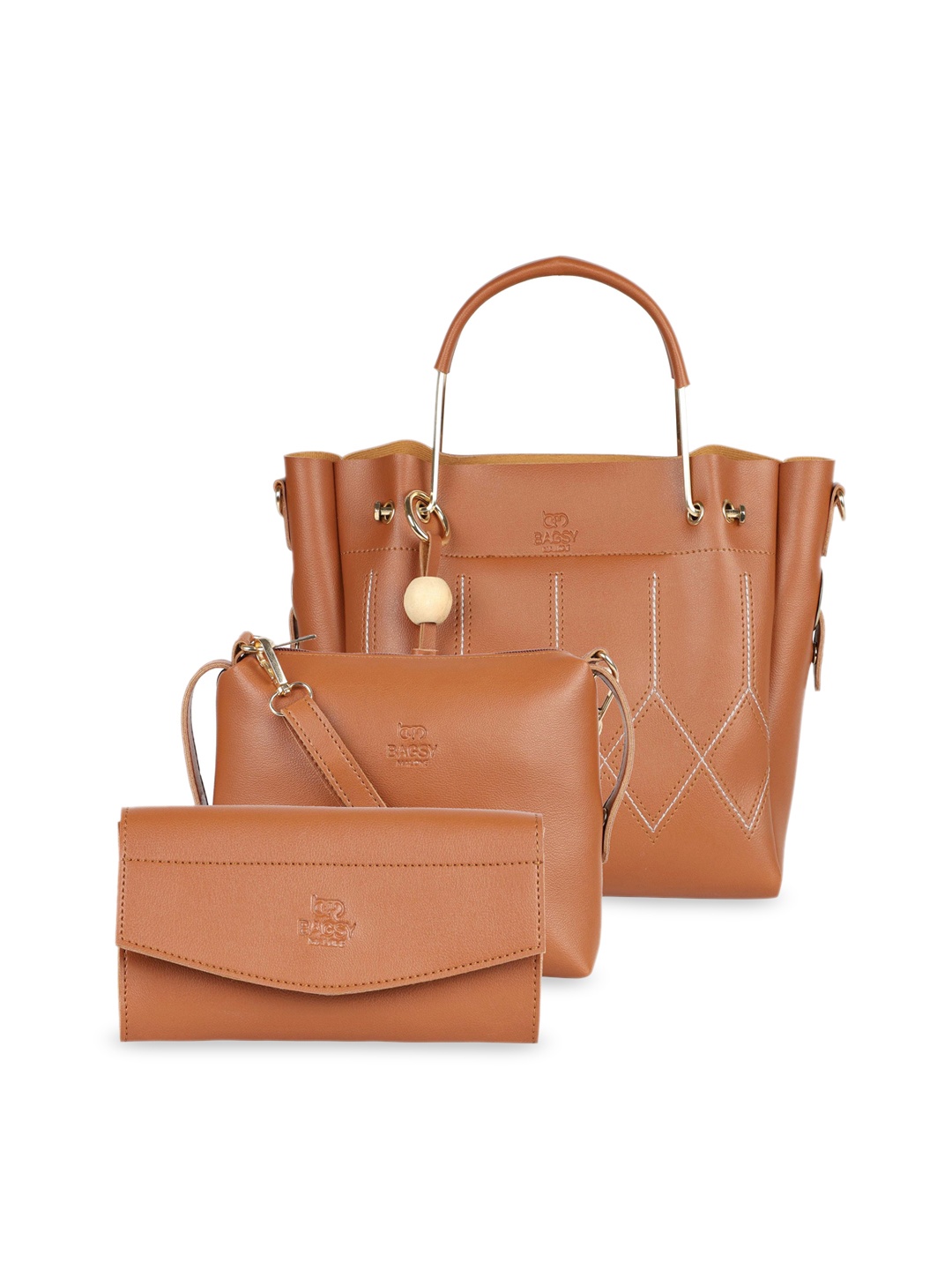 

Bagsy Malone Tan Brown Handheld & Sling Bag With Wallet