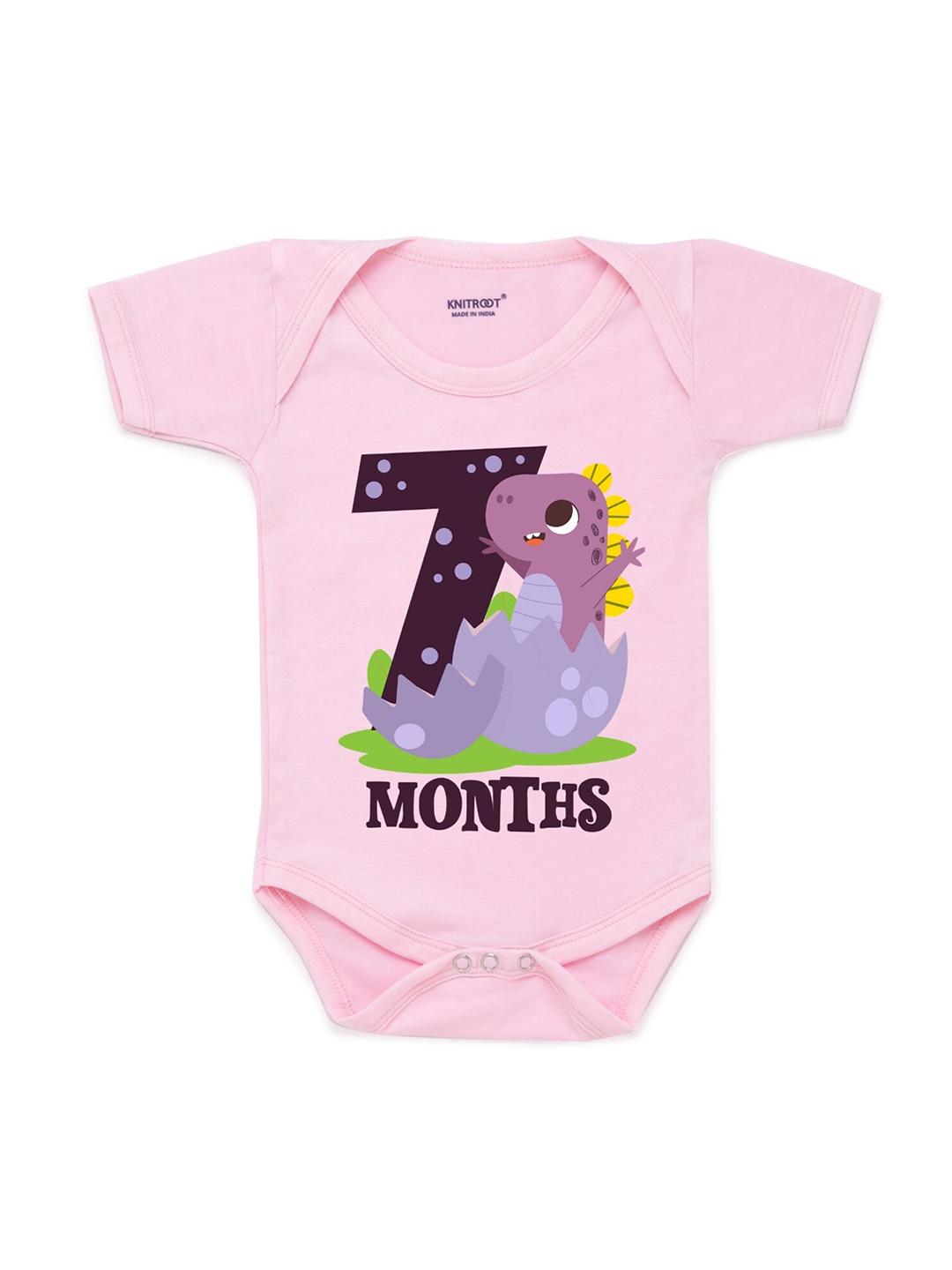 

KNITROOT Infant Kids Pink & Purple Graphic Printed Bodysuit