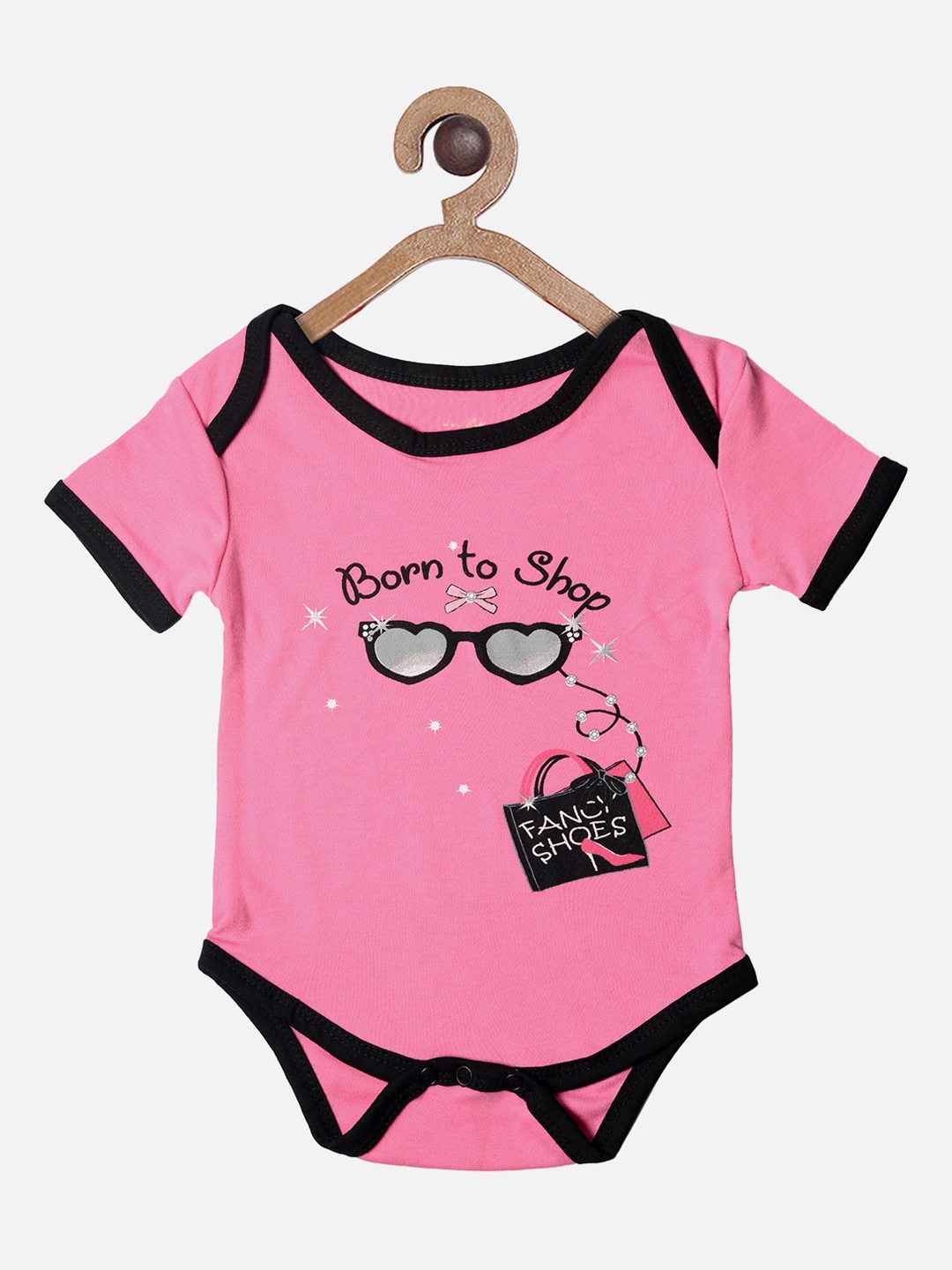 

TINY HUG Kids Pink Printed Bodysuit