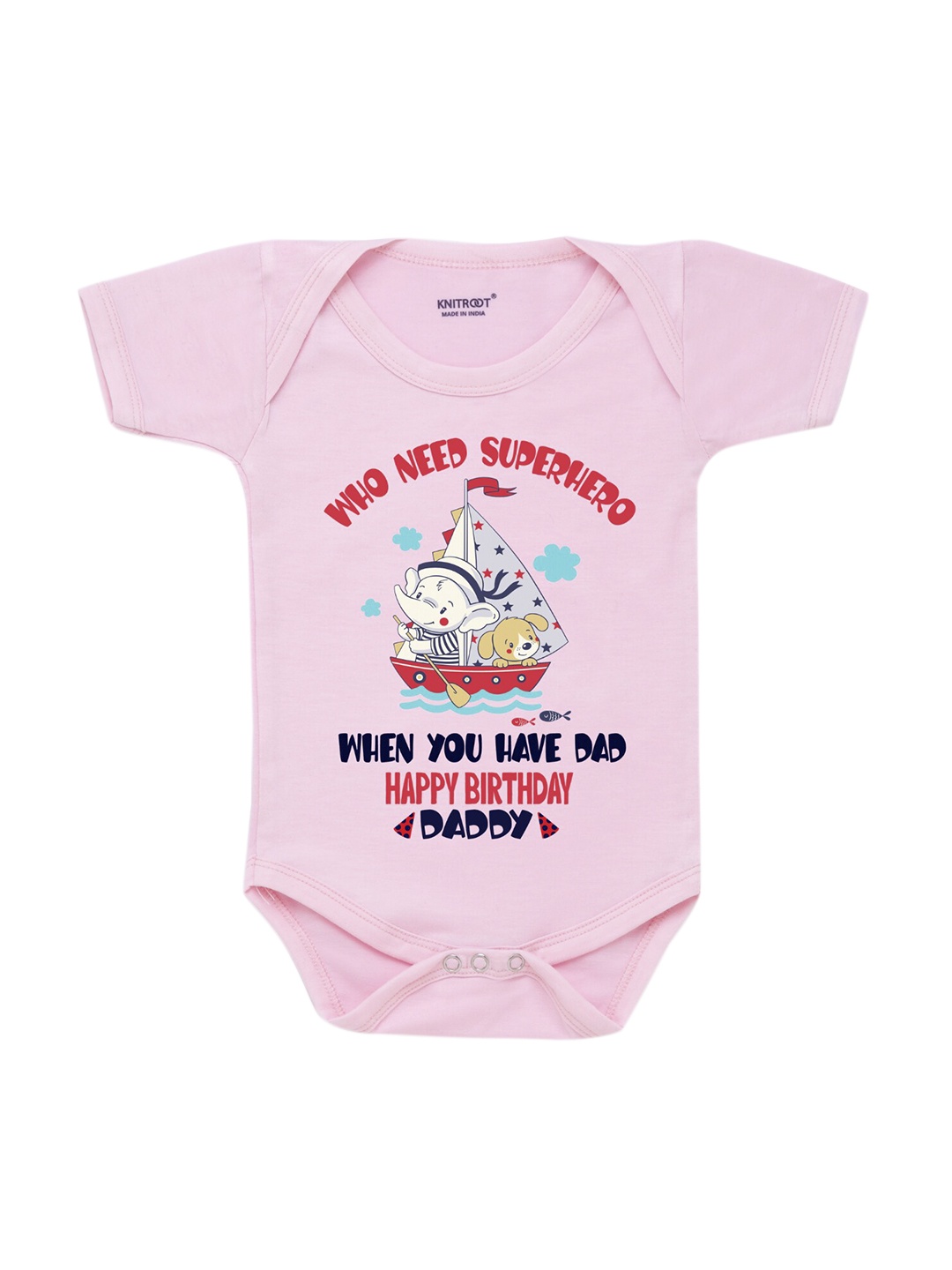 

KNITROOT Infant Kids Pink Printed Bodysuit