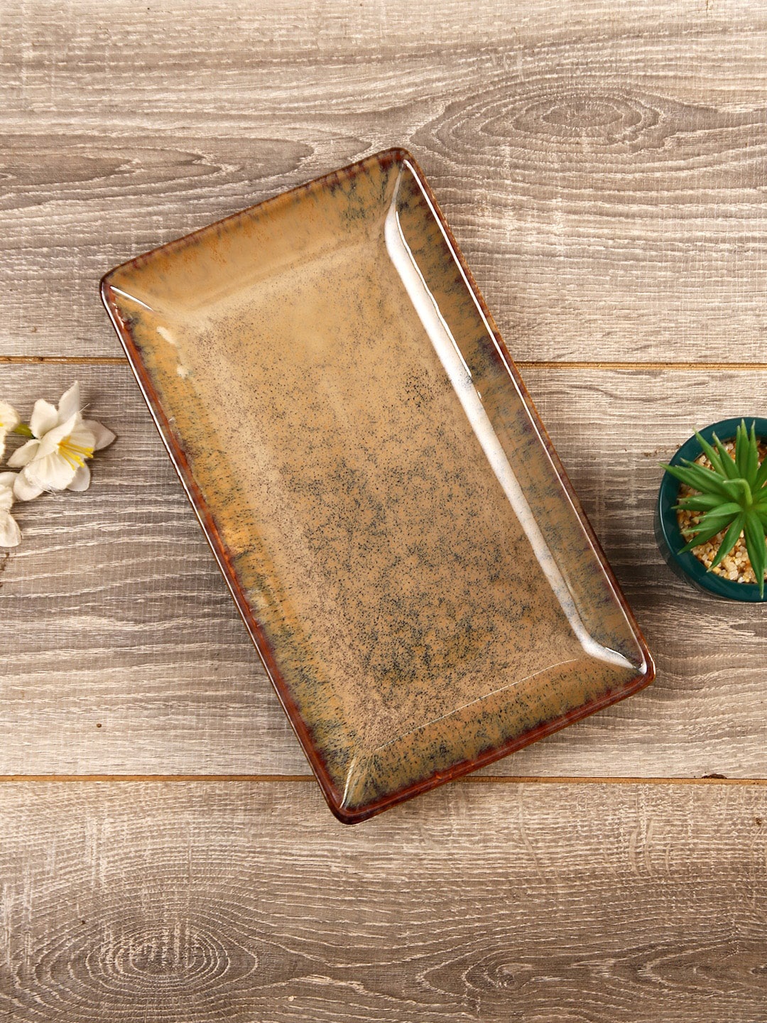 

Aapno Rajasthan Brown Ceramic Platter Serving Trays