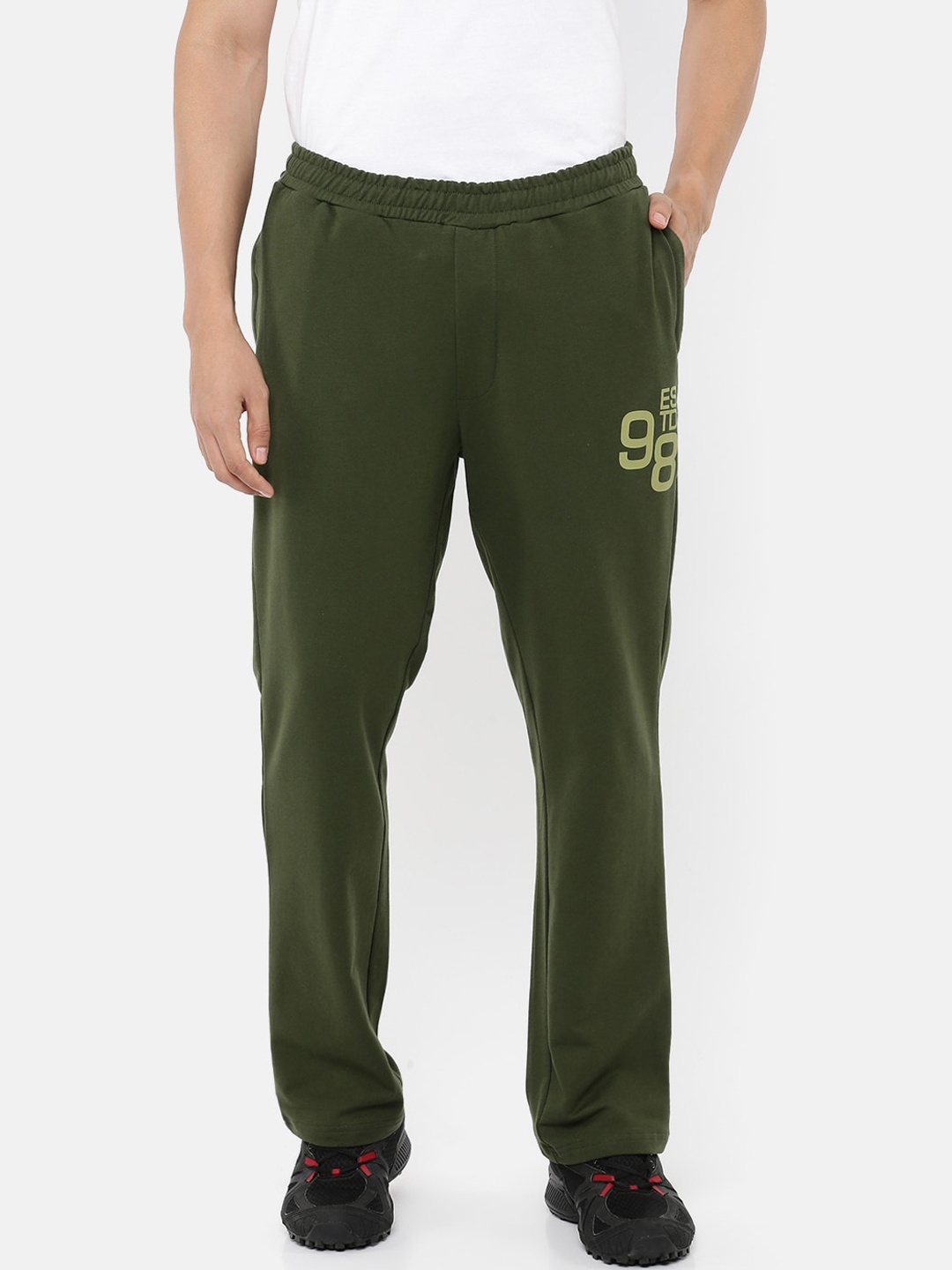 Wildcraft Men Olive Green Solid Track Pants
