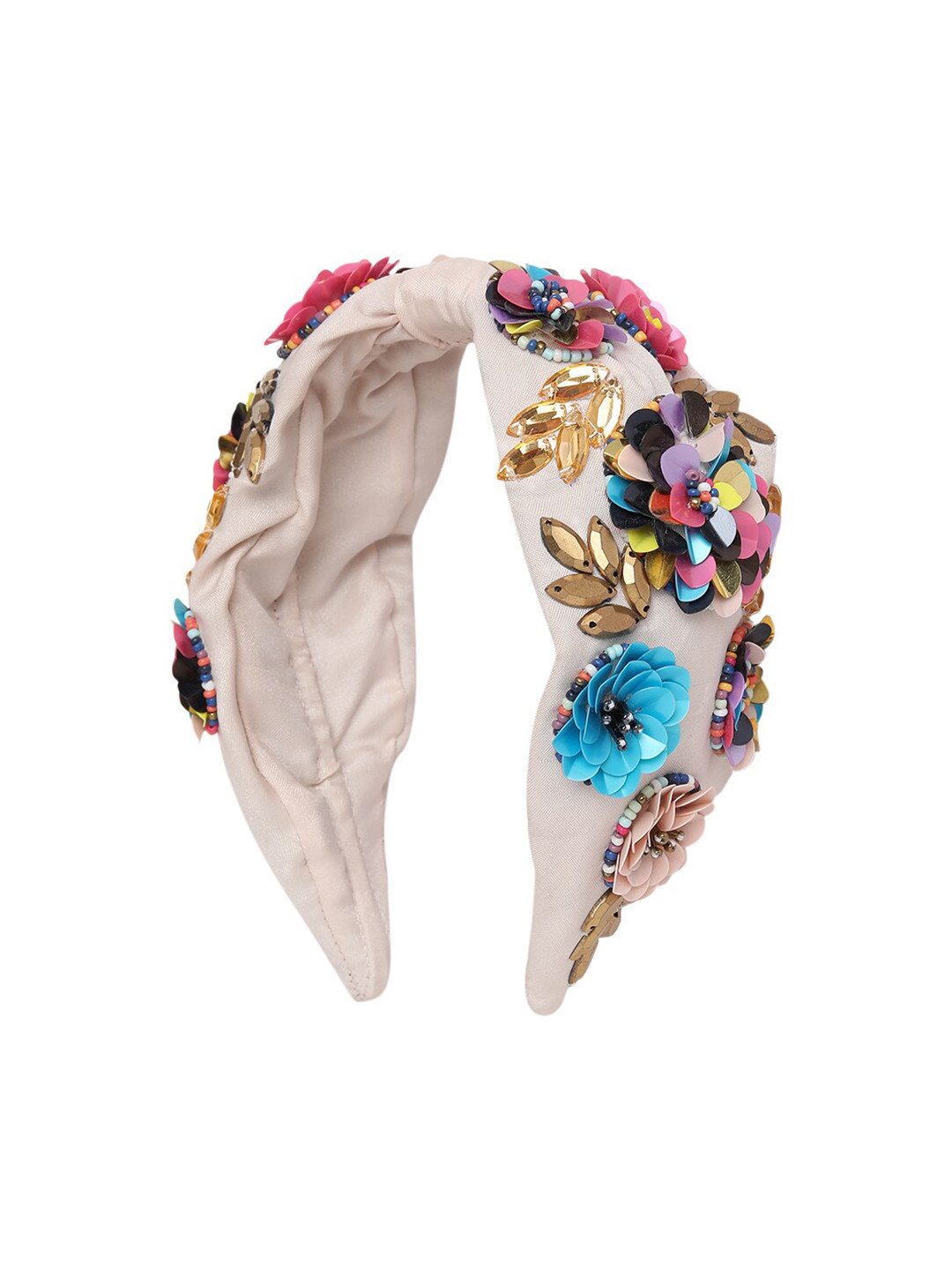 

Blueberry Women White & Pink Embellished Hairband