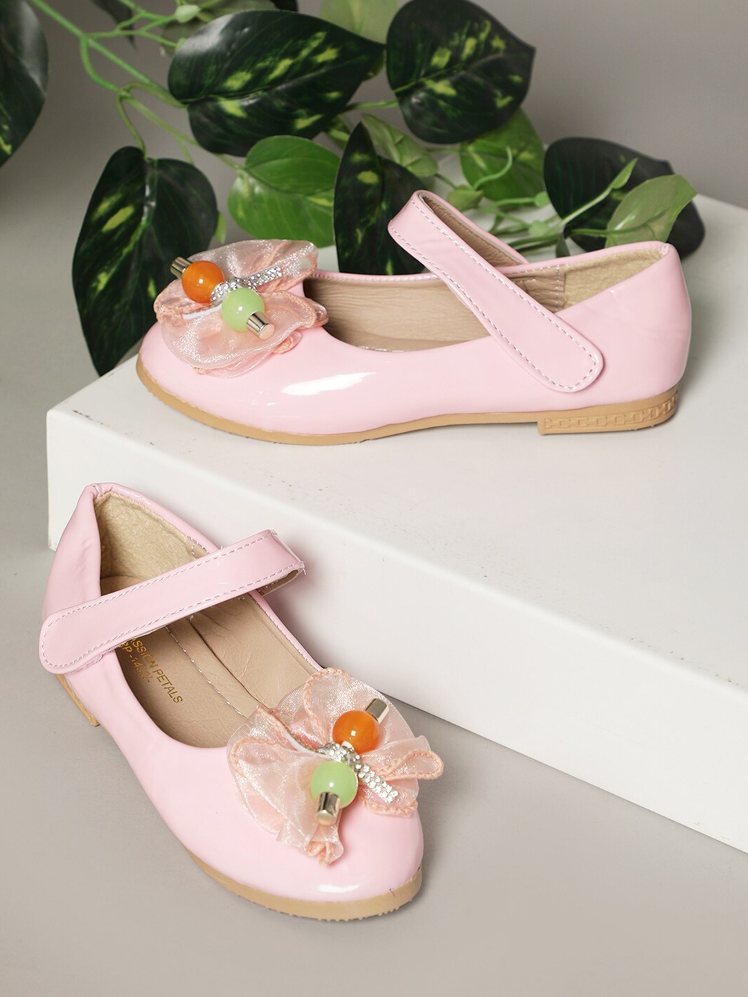 

PASSION PETALS Girls Pink Bow Detailed Ballerinas
