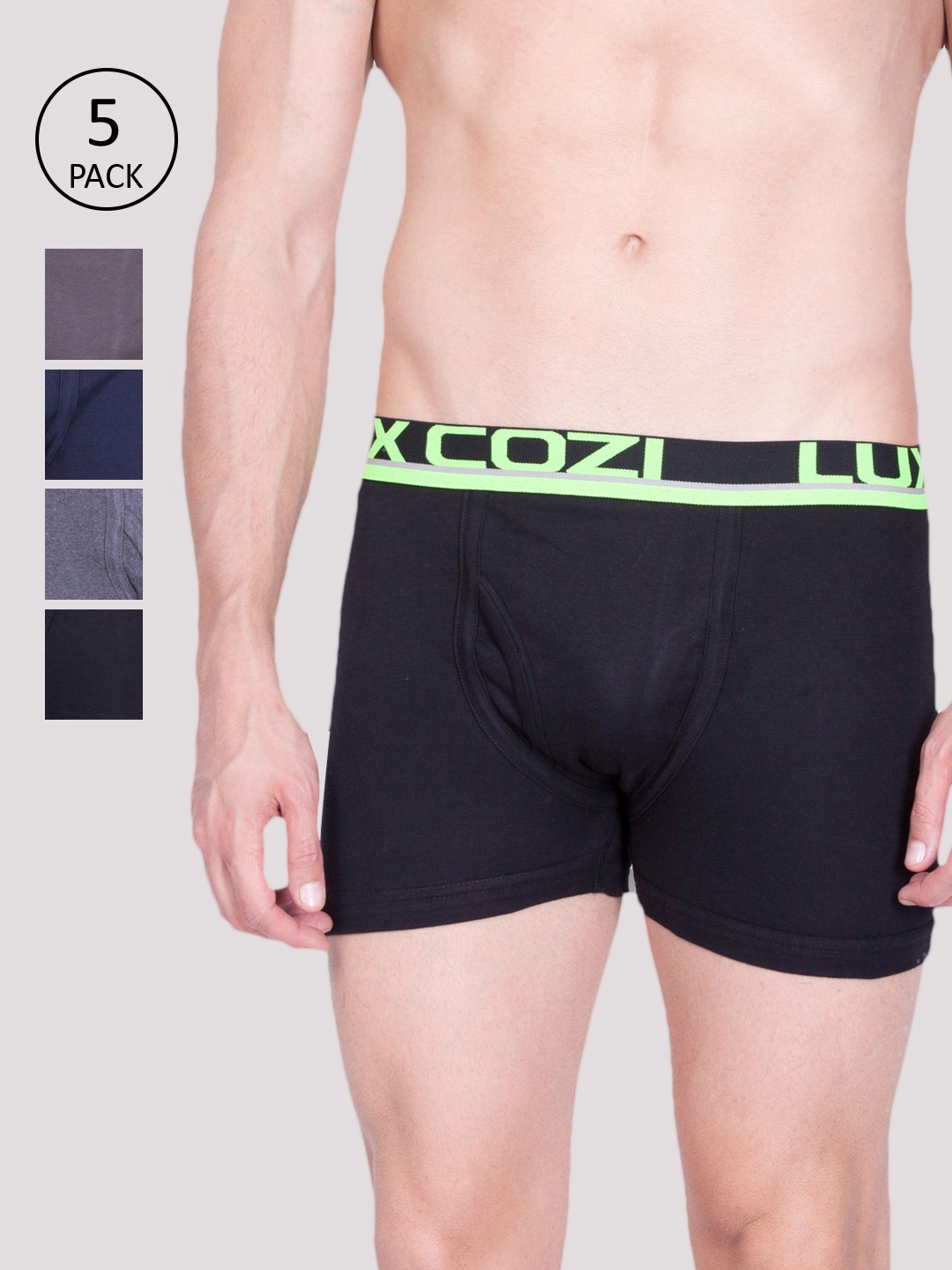 

Lux Cozi Men Pack Of 5 Assorted Pure Cotton Trunks COZI_GLO_COL_