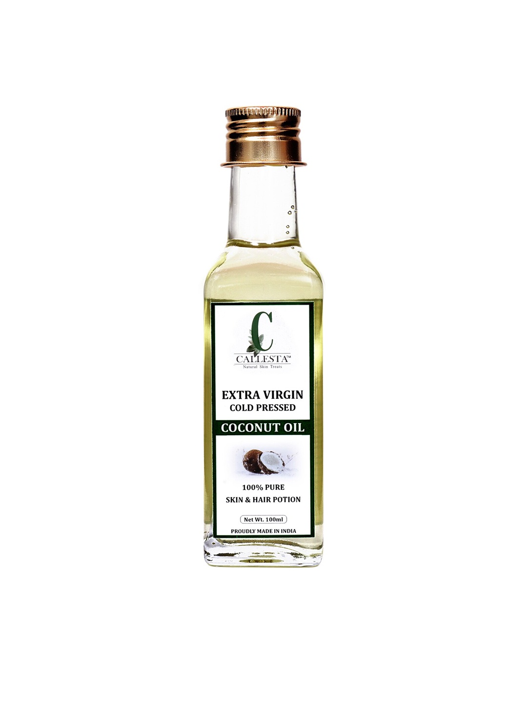 

Callesta Extra Virgin Cold Pressed Coconut Oil 100ml, Transparent