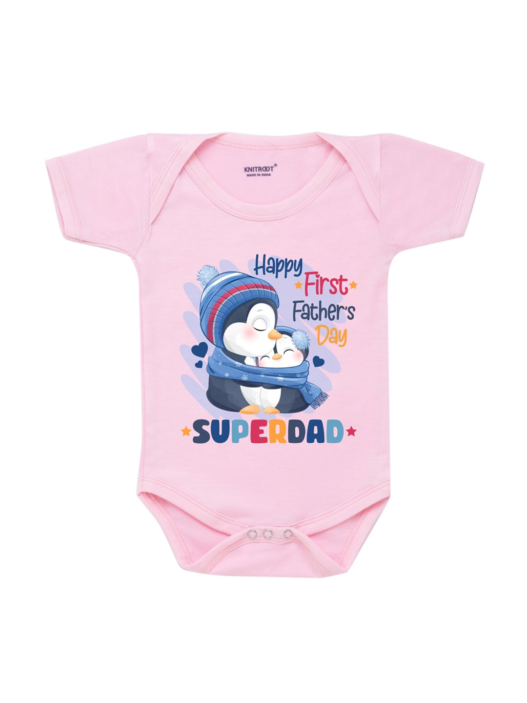 

KNITROOT Infants Peach & Blue Printed Cotton Bodysuit
