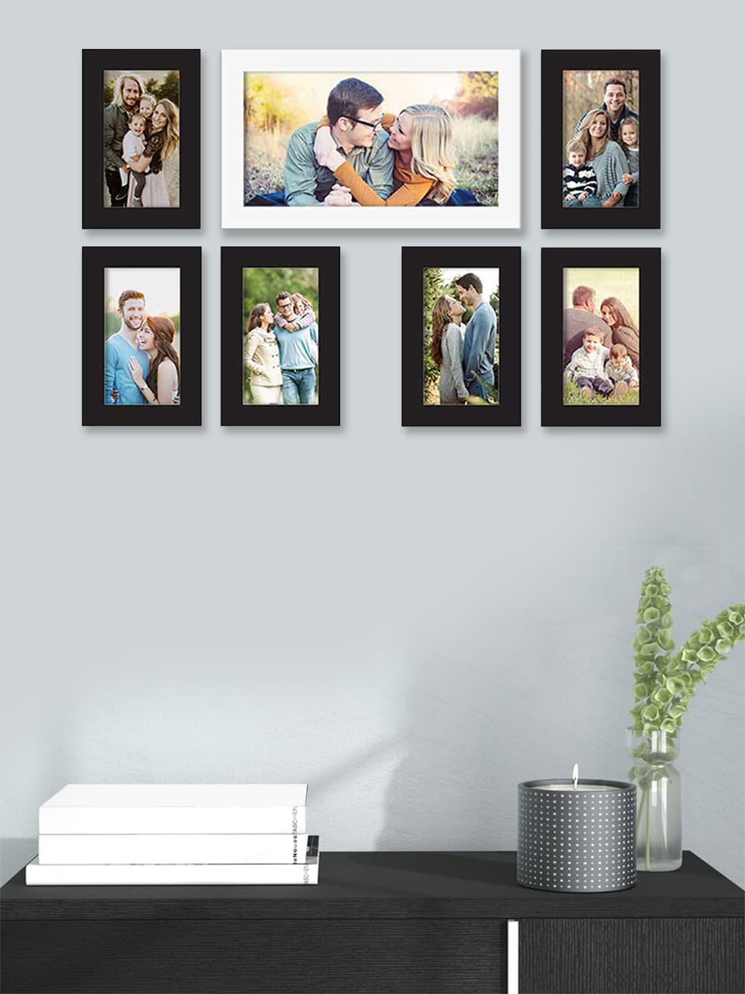Art Street Set Of 7 Black Solid Individual Photo Frames