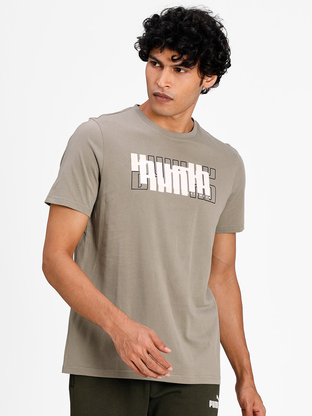 

Puma Men Grey Typography Printed T-shirt