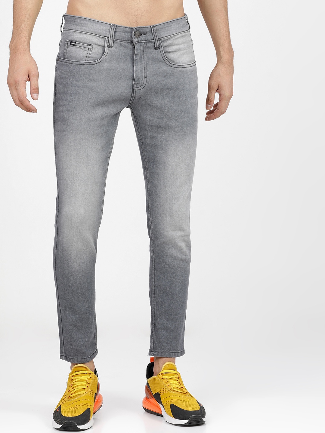 

HIGHLANDER Men Grey Tapered Fit Heavy Fade Jeans