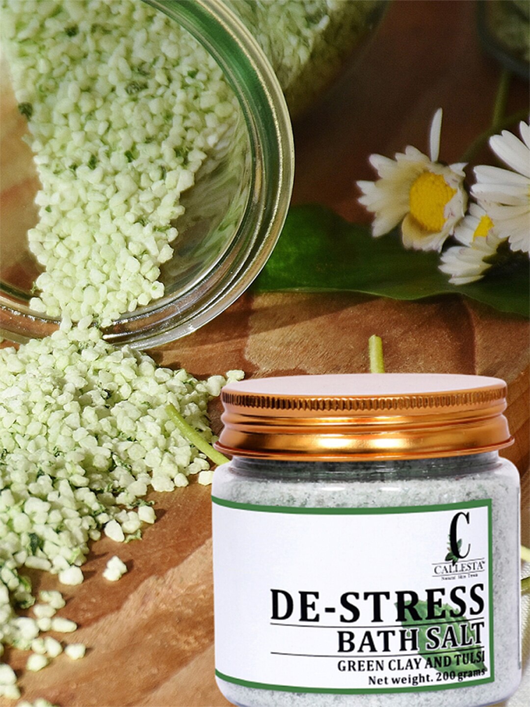 Callesta De-stress Green Clay and Basil Bath Salt 200g