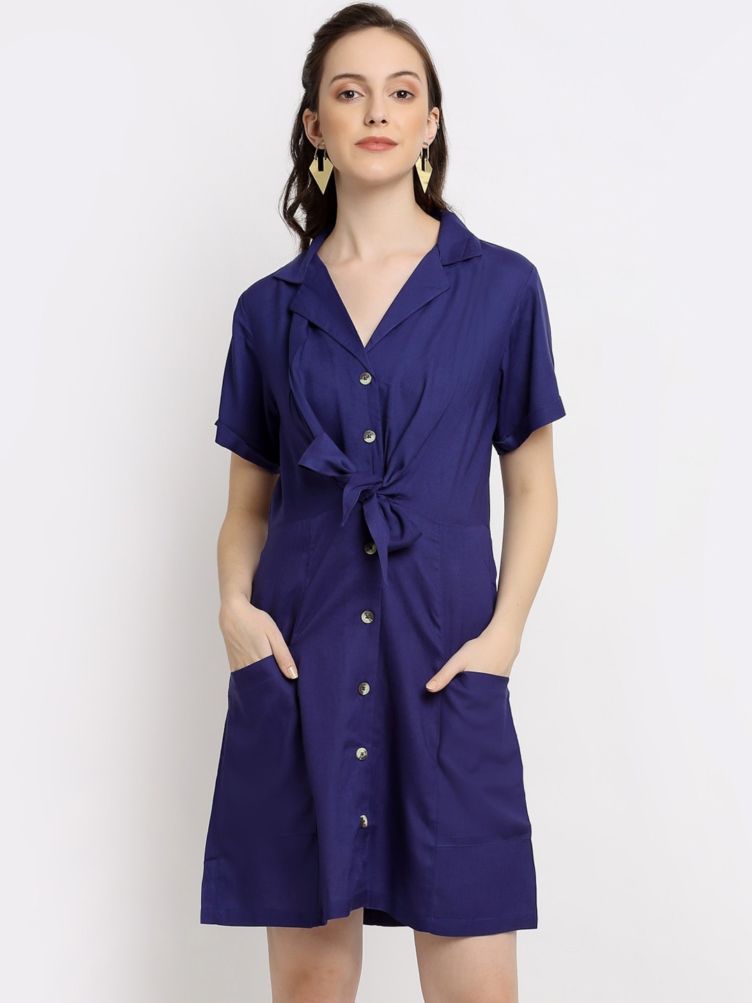

DIVA WALK EXCLUSIVE Navy Blue Shirt Dress