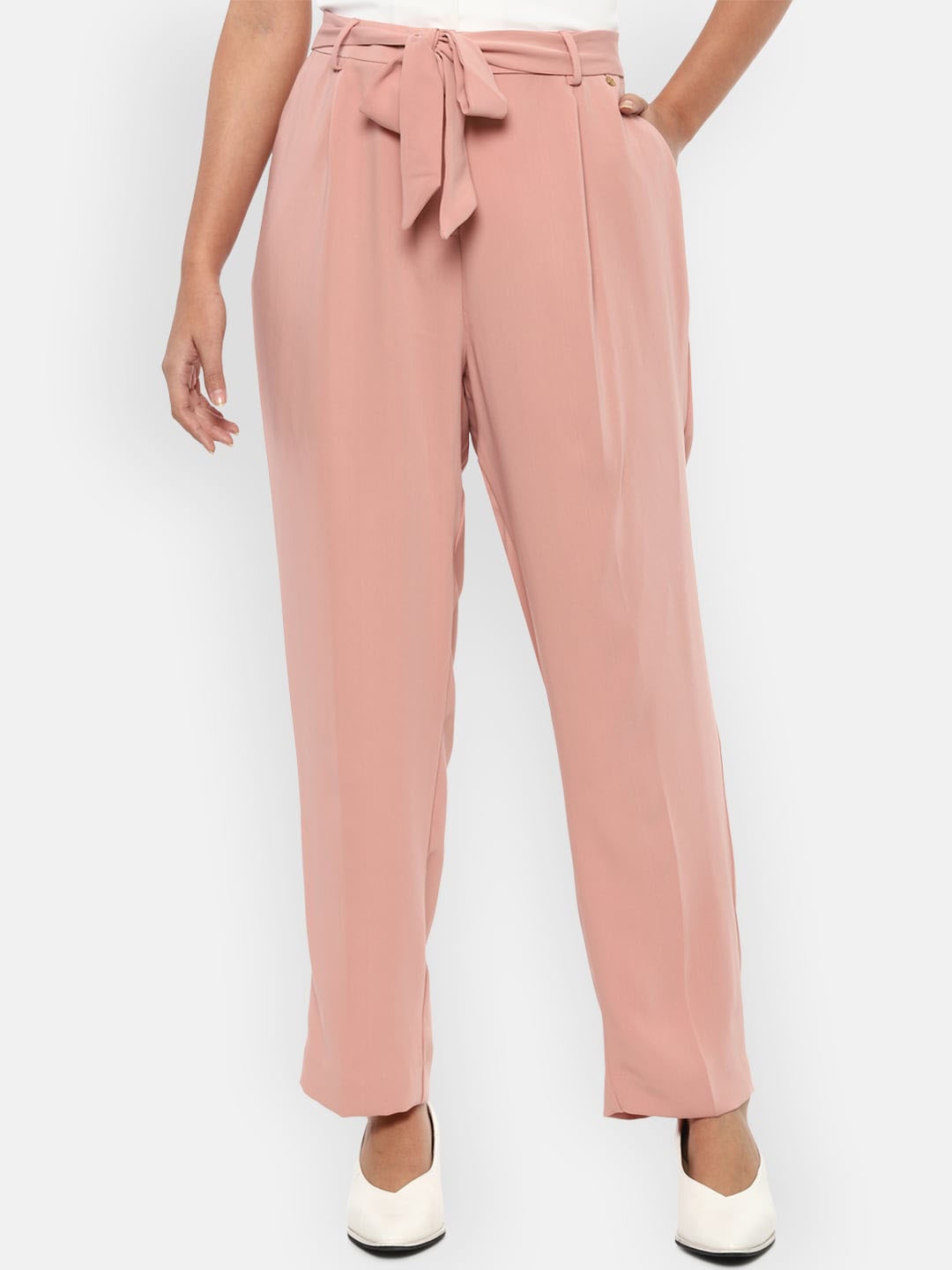 

Van Heusen Woman Women Peach Formal Trousers