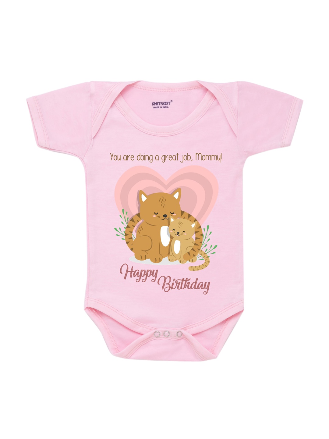 

KNITROOT Infant Kids Pink & Blue Printed Bodysuit