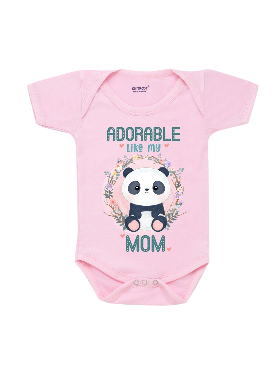 KNITROOT Infant Kids Pink & Blue Printed Bodysuit