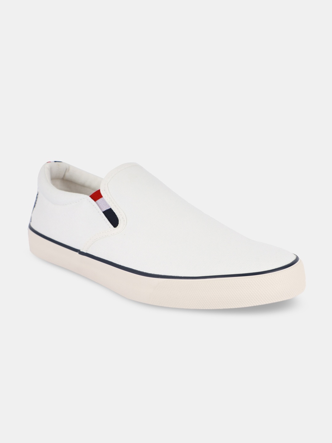 

U S Polo Assn Men Off White Slip-On Sneakers