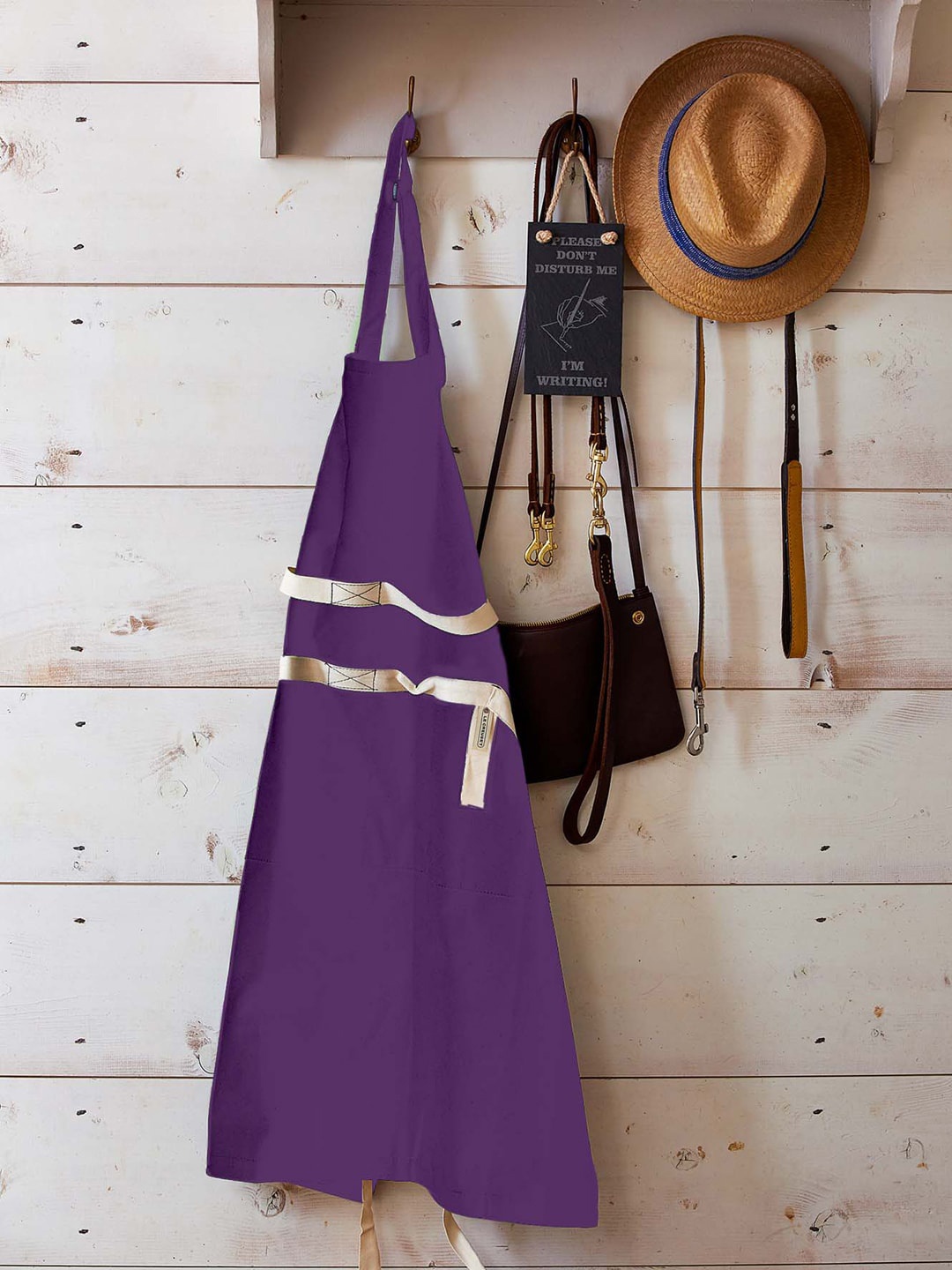 

LE CREUSET Unisex Purple Striped Cotton Apron