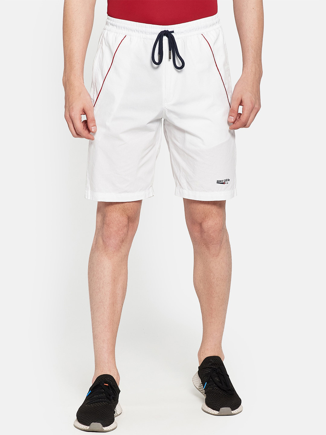 

Monte Carlo Men White Mid-Rise Sports Shorts
