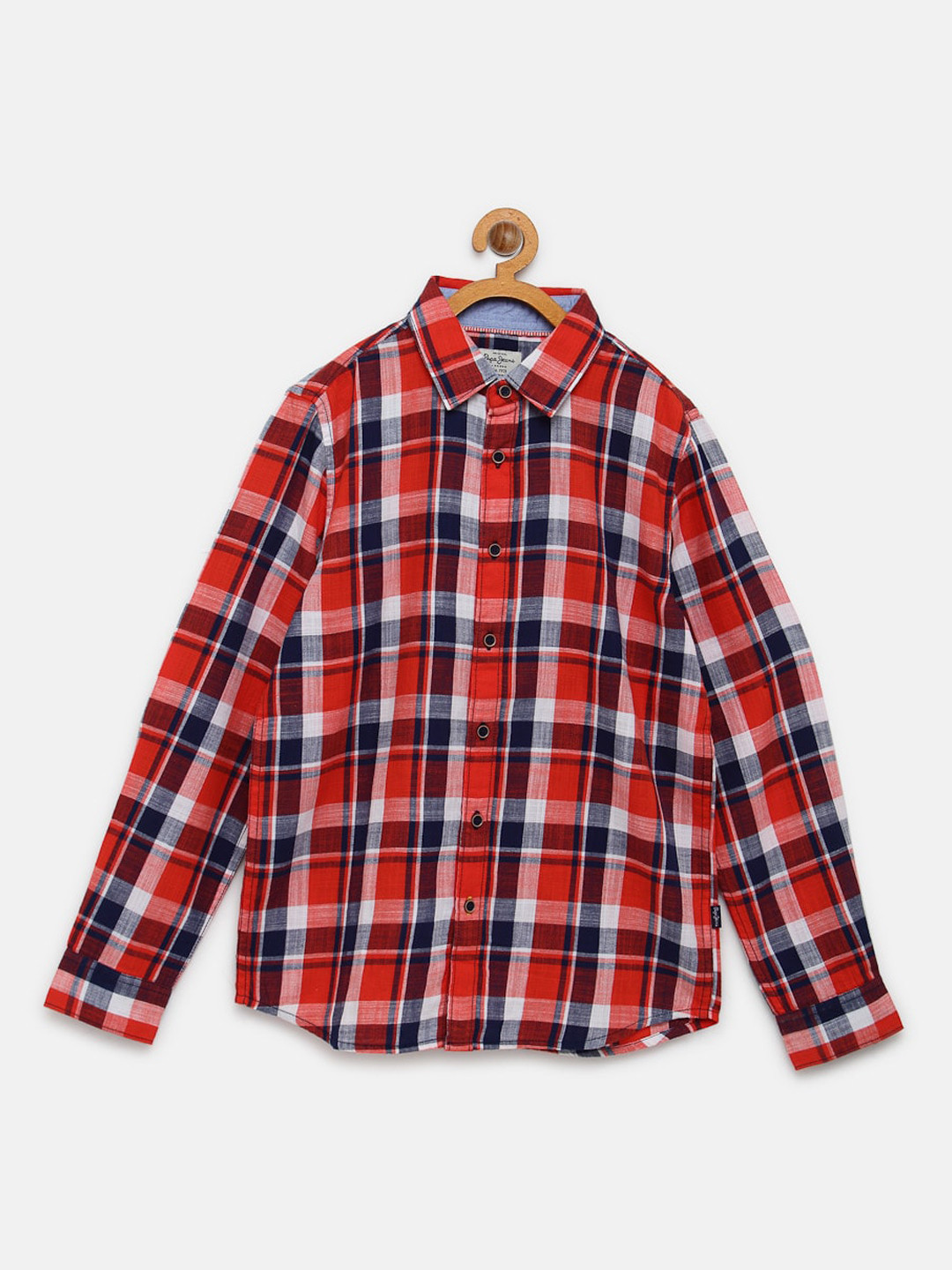 

Pepe Jeans Boys Red Tartan Checks Checked Casual Shirt