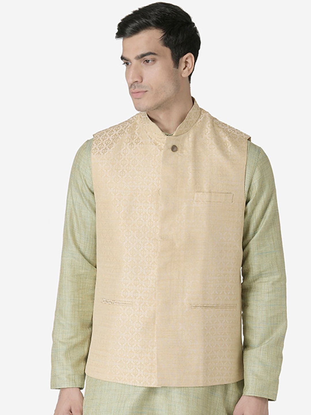 

TABARD Cream Pure Cotton Nehru Jacket