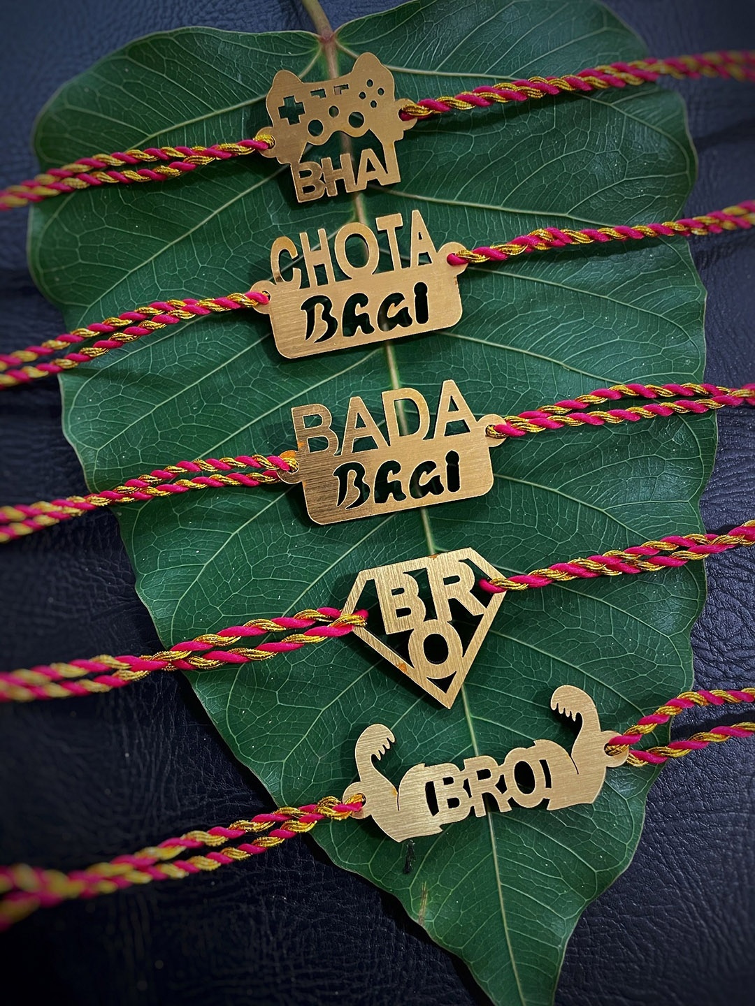 Digital Dress Room Red Set of 5 Fancy Rakhi Designs