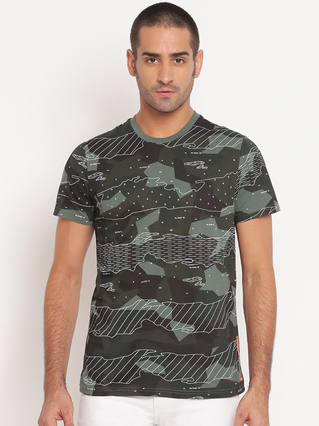 

Wrangler Men Green Printed T-shirt