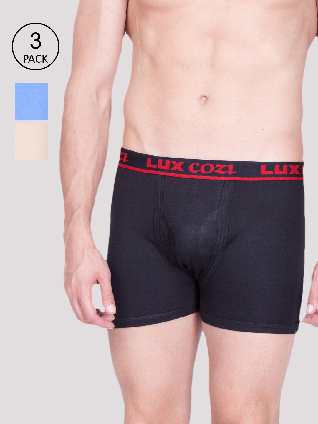 

Lux Cozi Men Pack Of 3 Assorted Pure Cotton Trunks