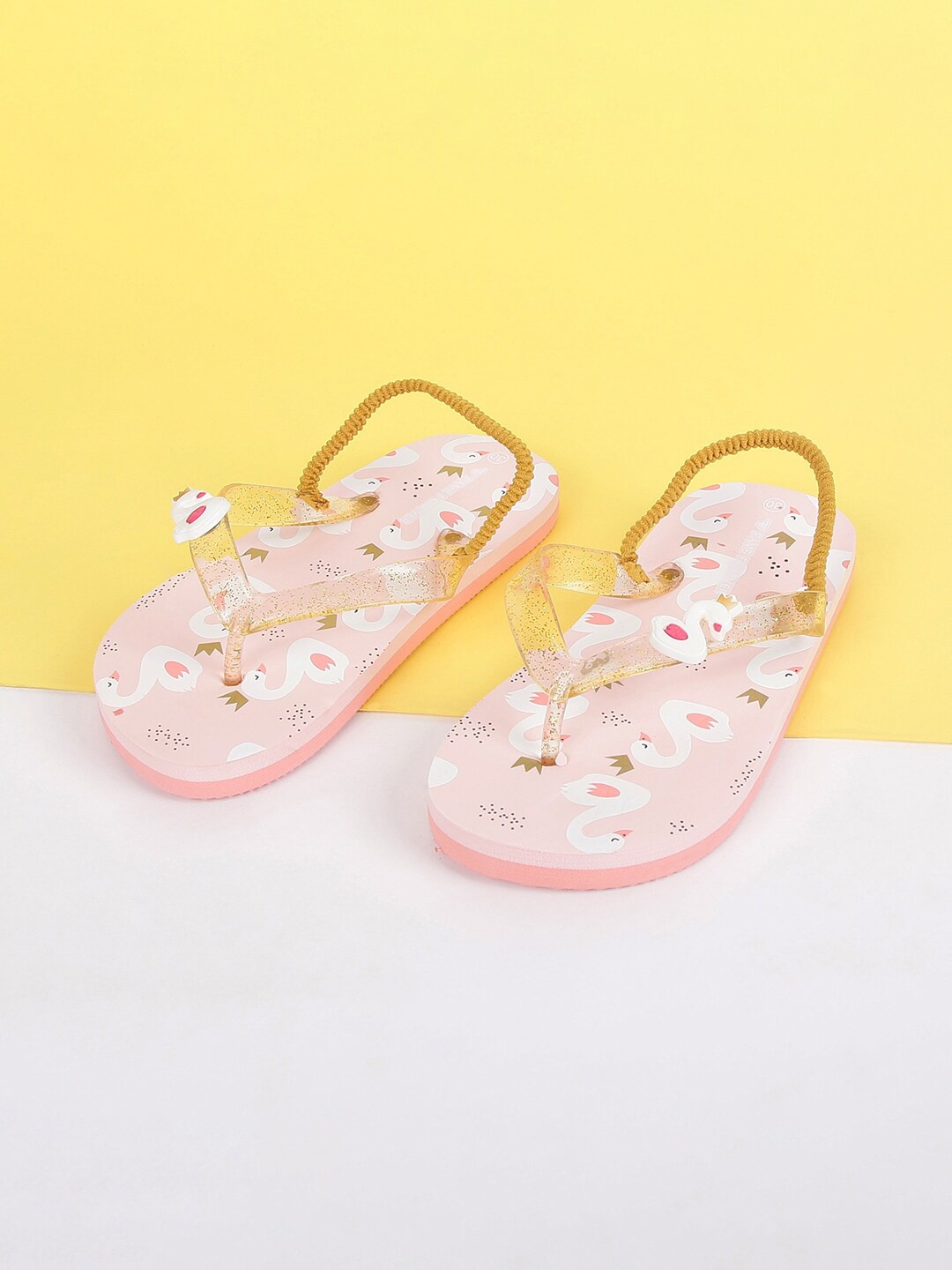 

Fame Forever by Lifestyle Girls Pink & White Printed Rubber Thong Flip-Flops