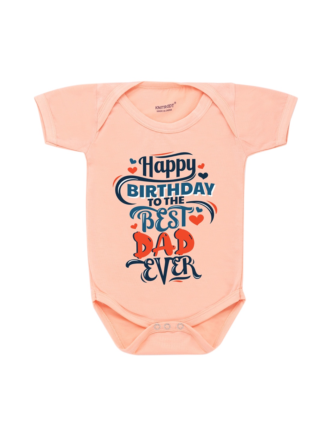 

KNITROOT Infant Baby Cotton Peach Color - Front Printed Bodysuit