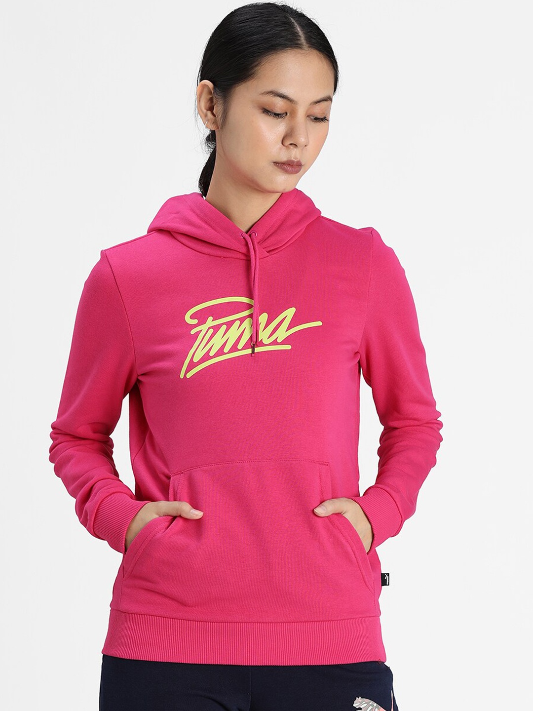 

Puma Women Purple Printed Hooded Sweatshirt