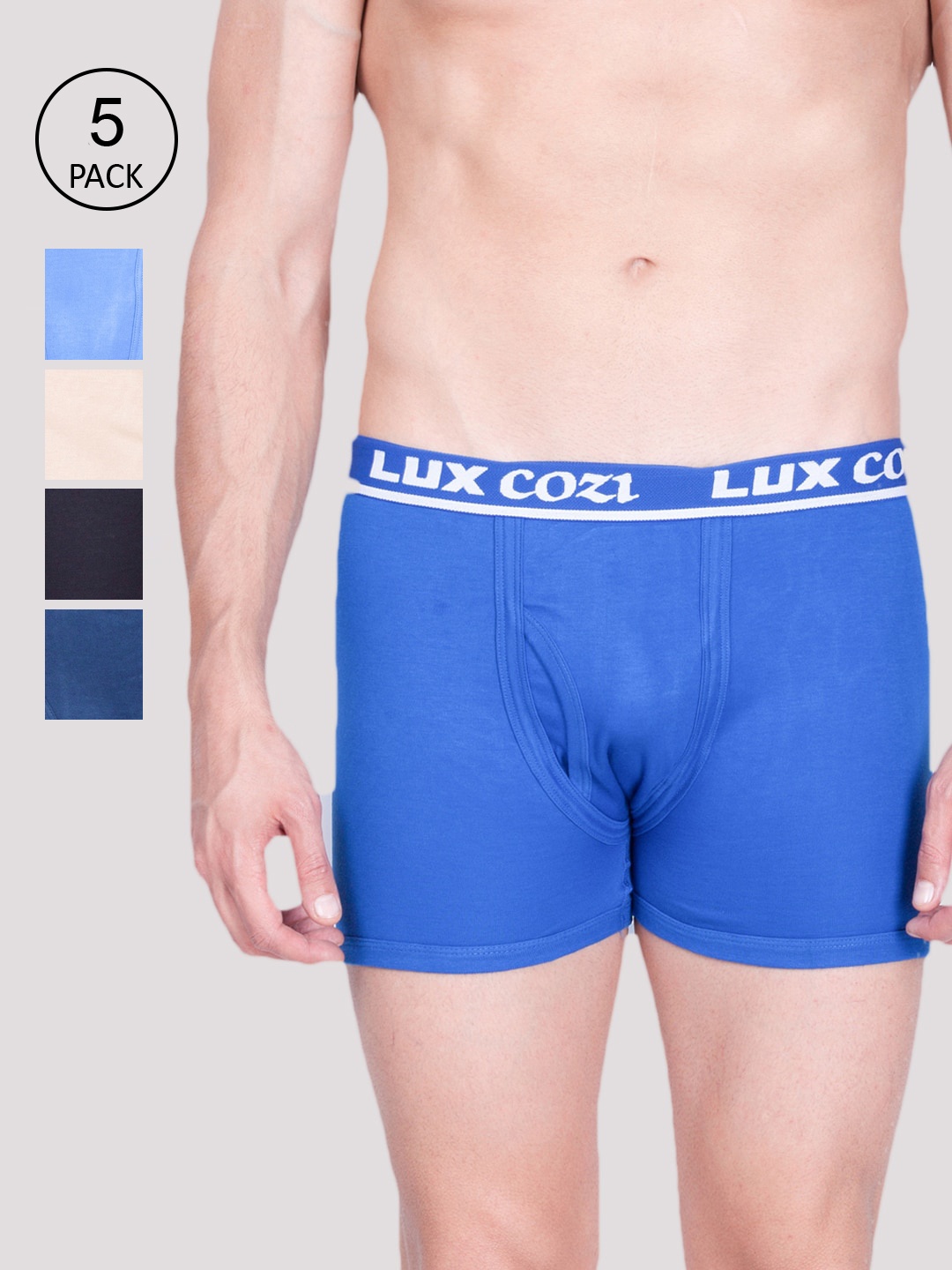 

Lux Cozi Men Pack Of 5 Assorted Pure Cotton Trunks COZI_LONGS_ICDF