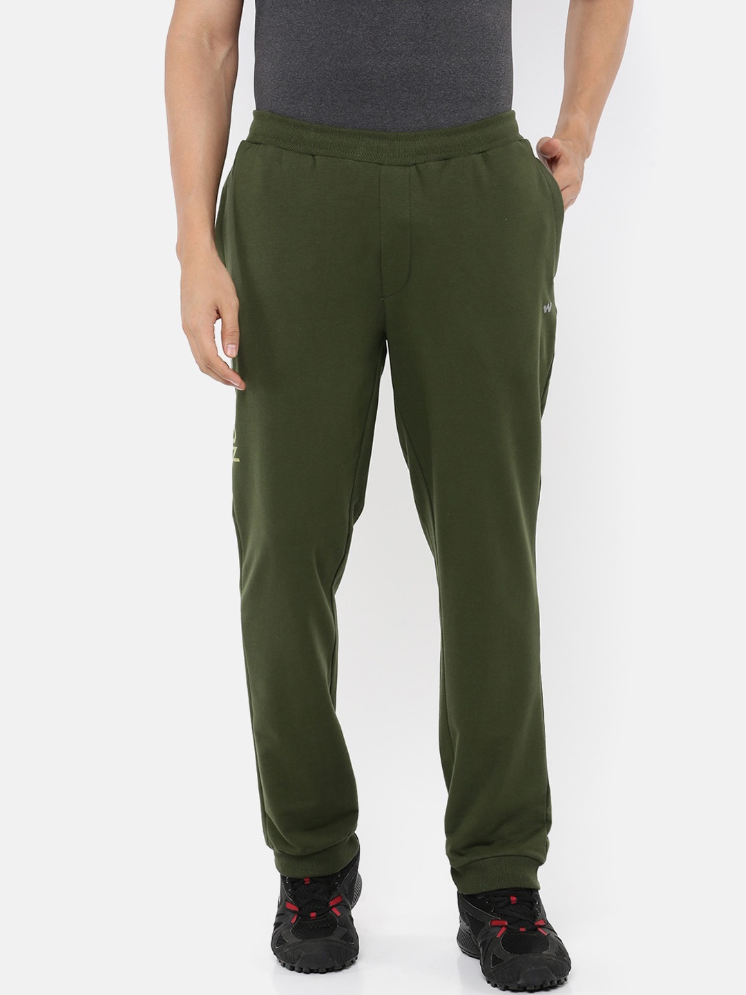 

Wildcraft Men Olive Green Solid Track Pants
